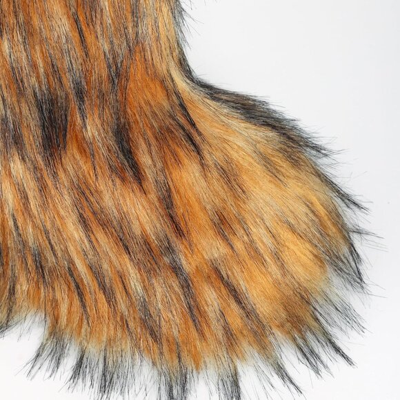 🆕Women Natural Faux Fur Winter Warm Knee High Flat Heel Fluffy  Snow Fur Boots - Picture 9 of 12